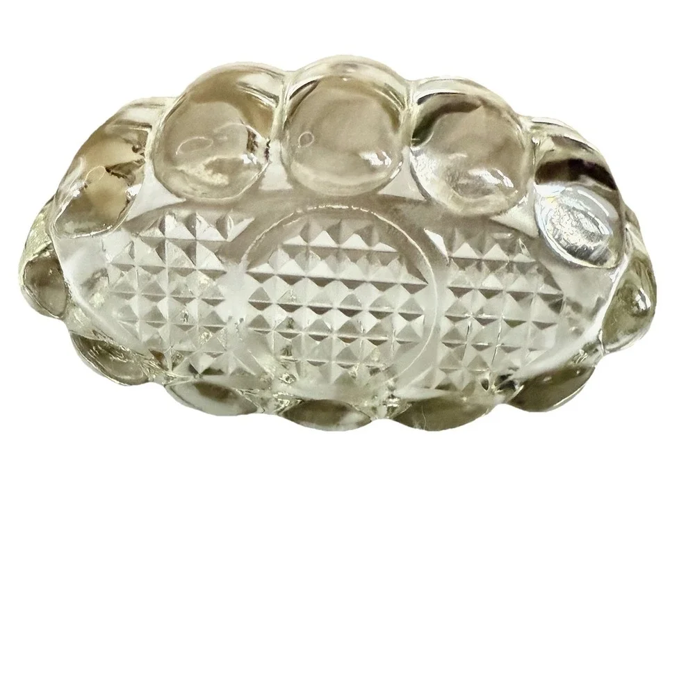 MCM‎ Princess House Vintage Spoon Holder with Slot Ribbed Thick Clear Glass
